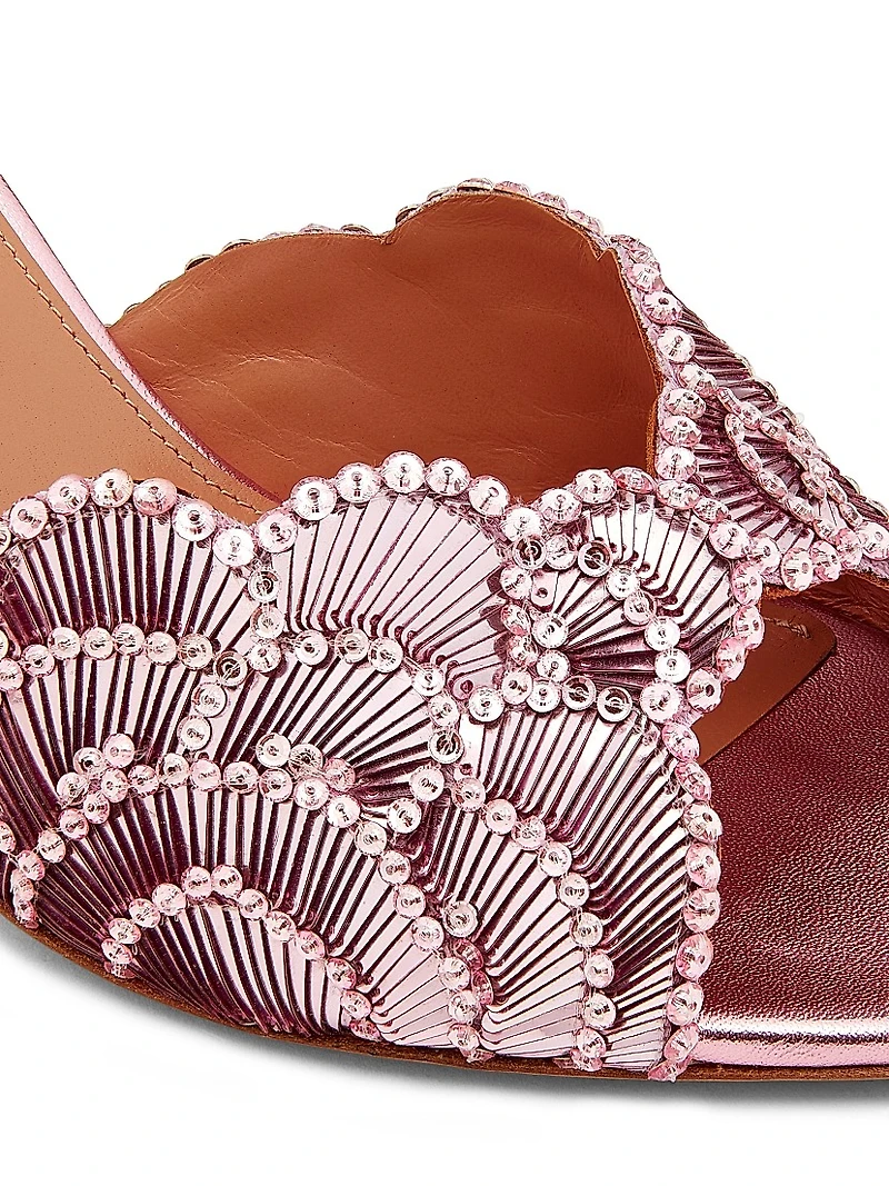 Ce Soir 75MM Embellished Satin Mules