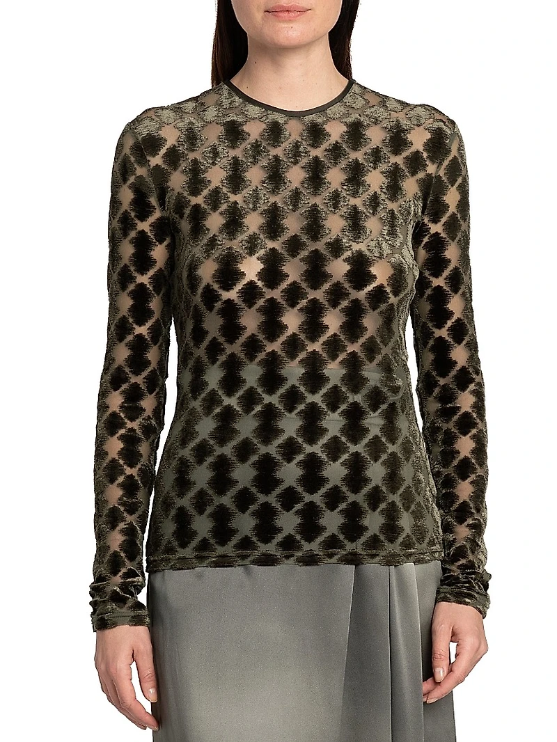 Geometric Jersey Top