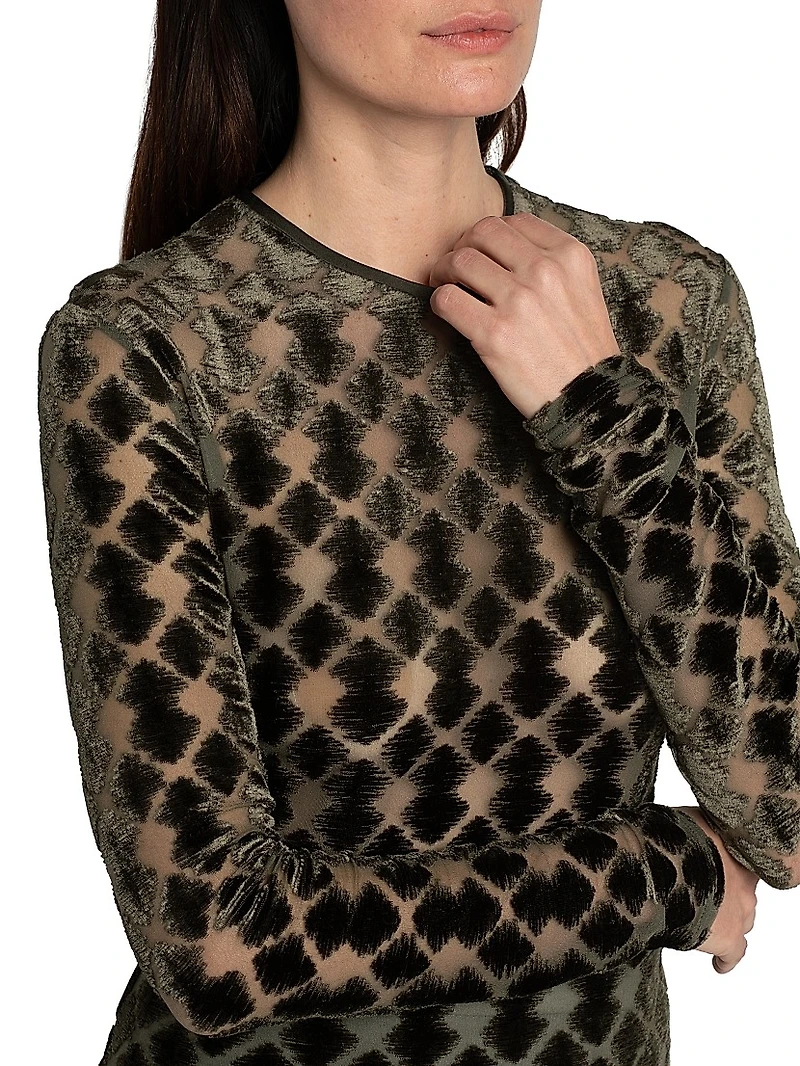 Geometric Jersey Top