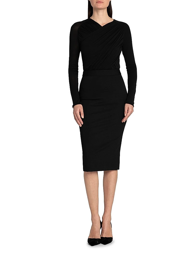 Mix Media Sheath Dress