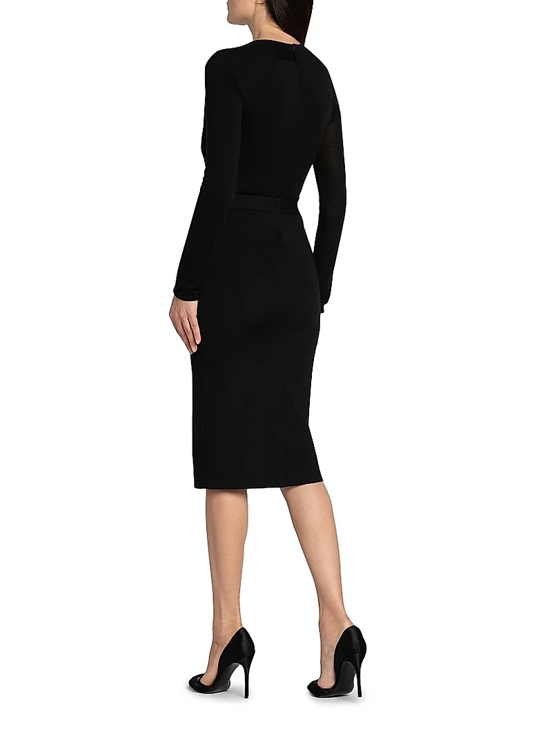 Mix Media Sheath Dress
