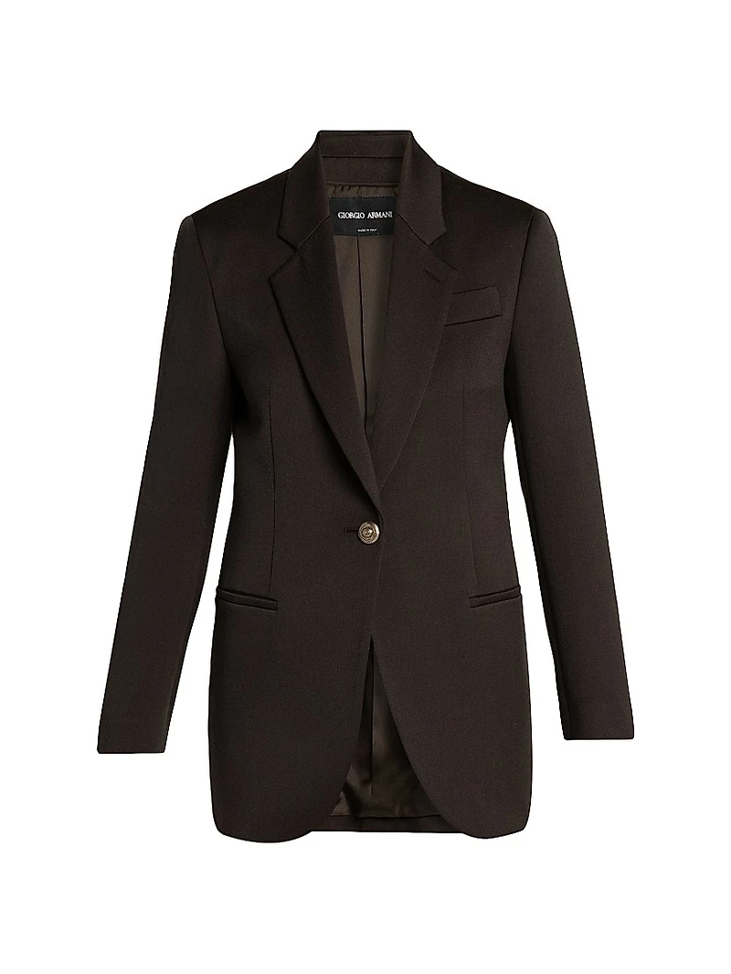 Wool One-Button Blazer