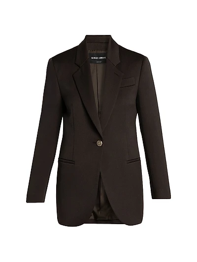 Wool One-Button Blazer