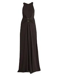 Silk O-Ring Maxi Dress