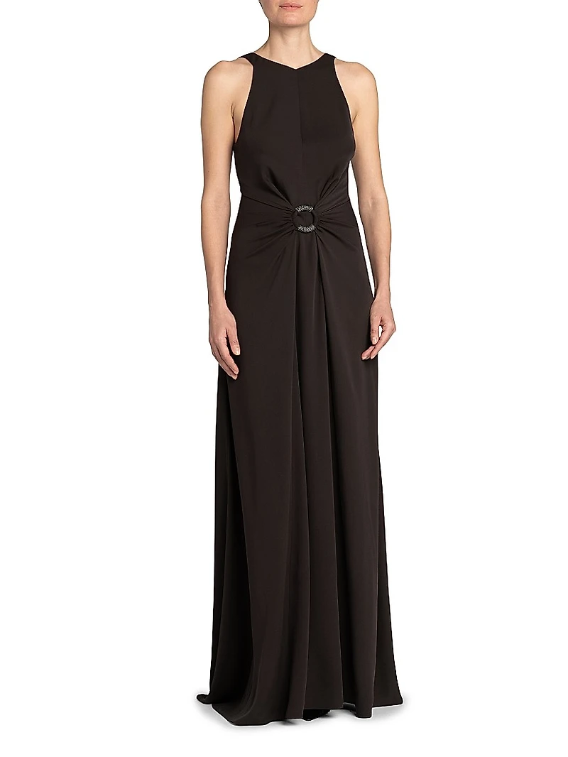 Silk O-Ring Maxi Dress