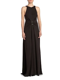 Silk O-Ring Maxi Dress