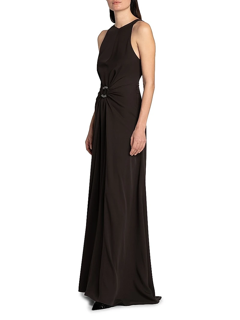 Silk O-Ring Maxi Dress
