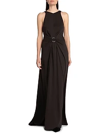 Silk O-Ring Maxi Dress