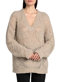 Textured V-Neck Sweater