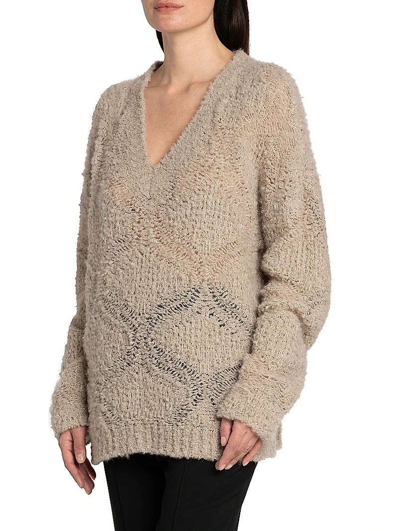Textured V-Neck Sweater