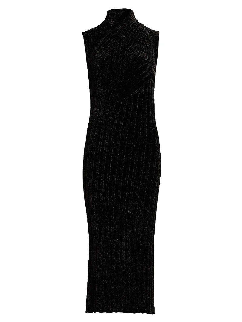 Chenille Textured Midi-Dress