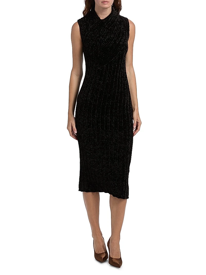 Chenille Textured Midi-Dress