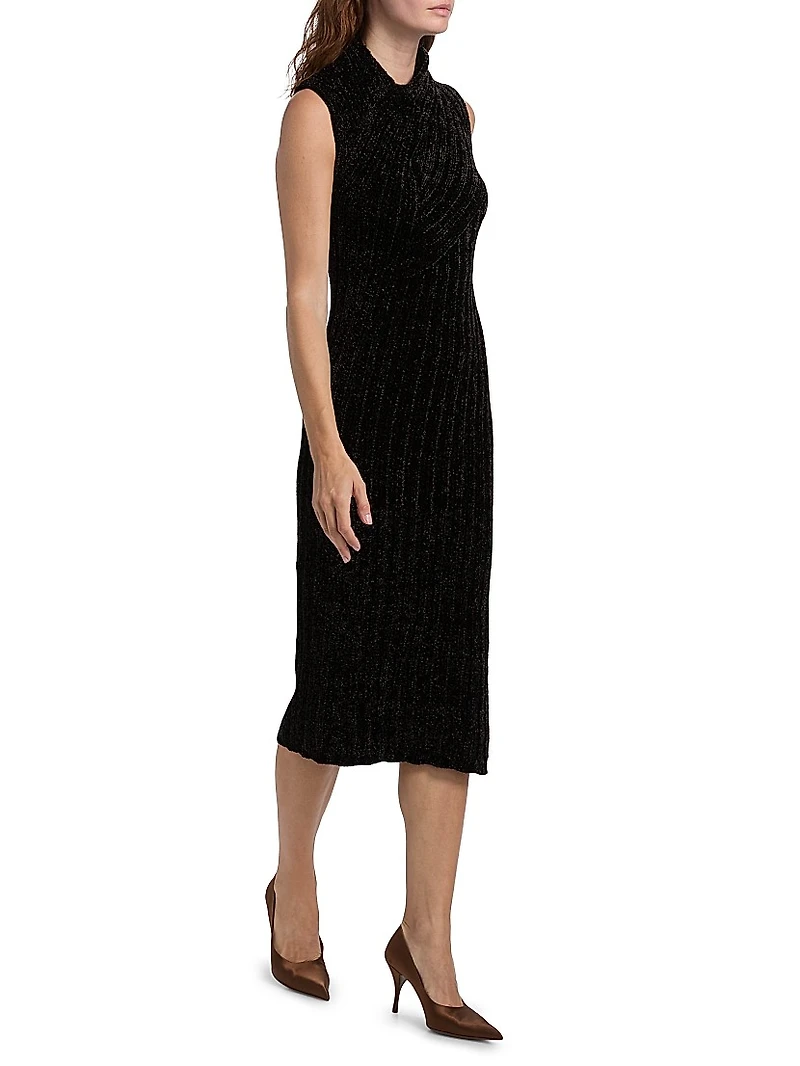 Chenille Textured Midi-Dress