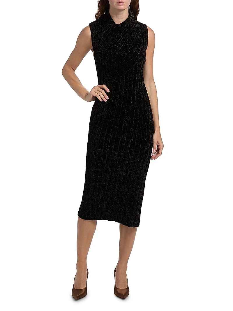 Chenille Textured Midi-Dress