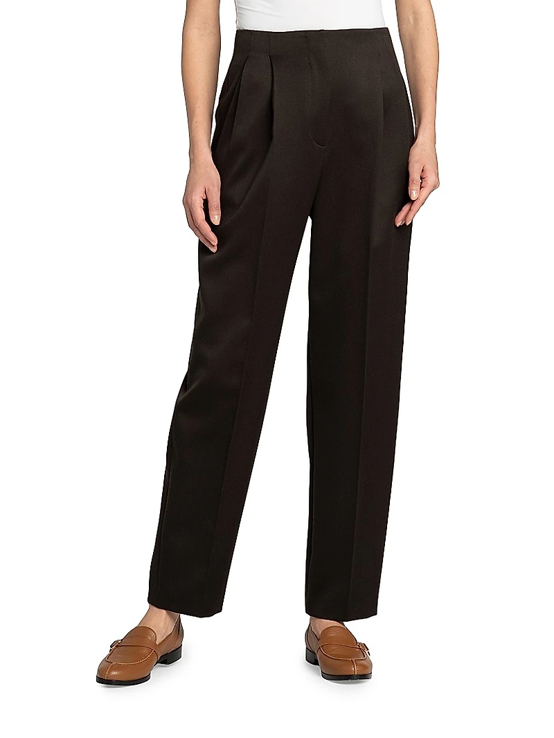 Wool Pleated Trousers