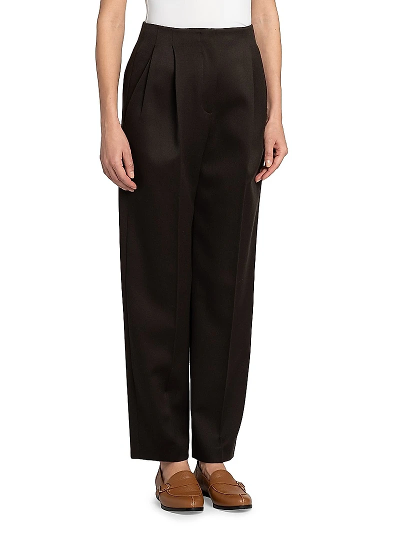 Wool Pleated Trousers