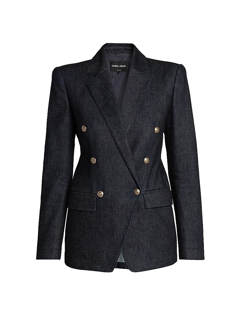Textured Double-Breasted Blazer