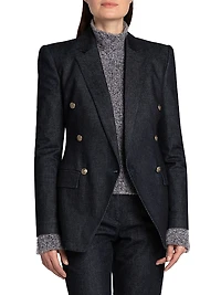 Textured Double-Breasted Blazer