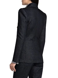 Textured Double-Breasted Blazer