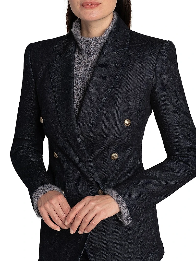Textured Double-Breasted Blazer