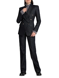 Textured Double-Breasted Blazer