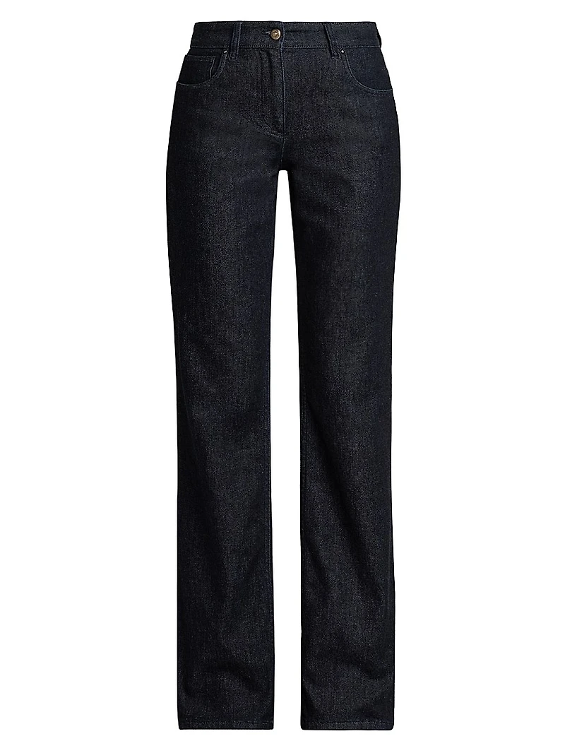 Textured Straight-Leg Jeans