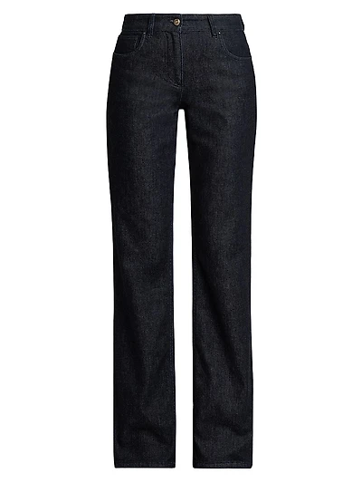 Textured Straight-Leg Jeans