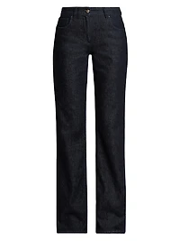 Textured Straight-Leg Jeans