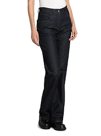 Textured Straight-Leg Jeans