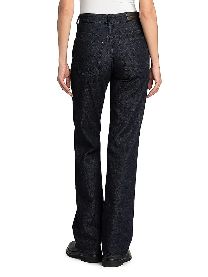 Textured Straight-Leg Jeans