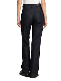 Textured Straight-Leg Jeans