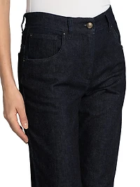 Textured Straight-Leg Jeans
