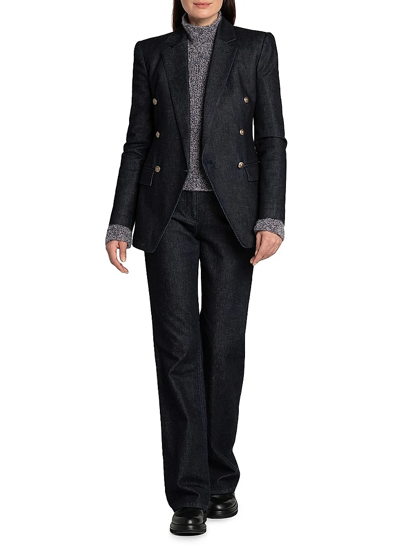 Textured Straight-Leg Jeans