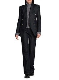 Textured Straight-Leg Jeans