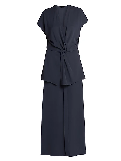 Twist Silk Layered Maxi Dress