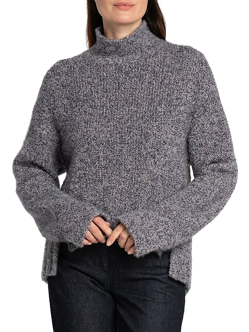 Turtleneck Cashmere-Silk Sweater