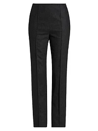 Stretch-Wool & Cashmere Straight-Leg Pants
