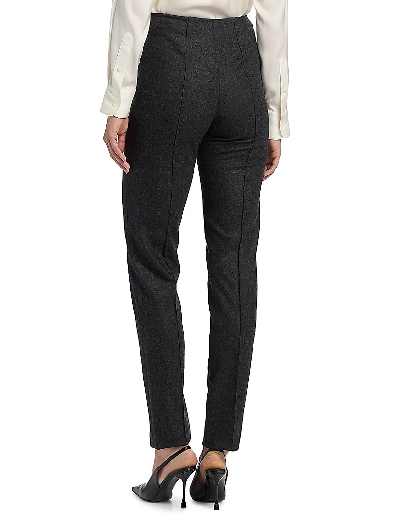 Stretch-Wool & Cashmere Straight-Leg Pants