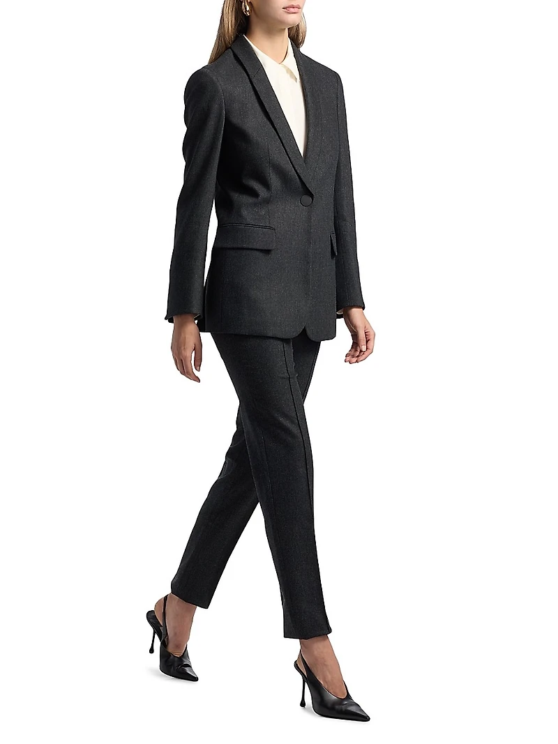 Stretch-Wool & Cashmere Straight-Leg Pants