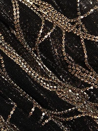 Rhinestone Fringe Midi-Skirt