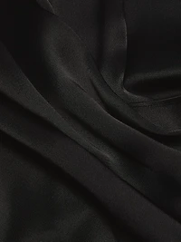 Satin Short Sleeve Wrap Top
