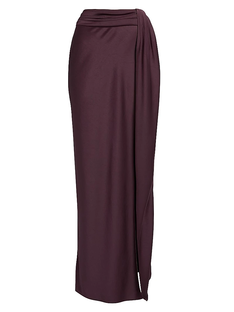 Satin Slit Maxi Skirt