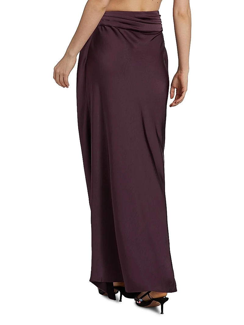 Satin Slit Maxi Skirt