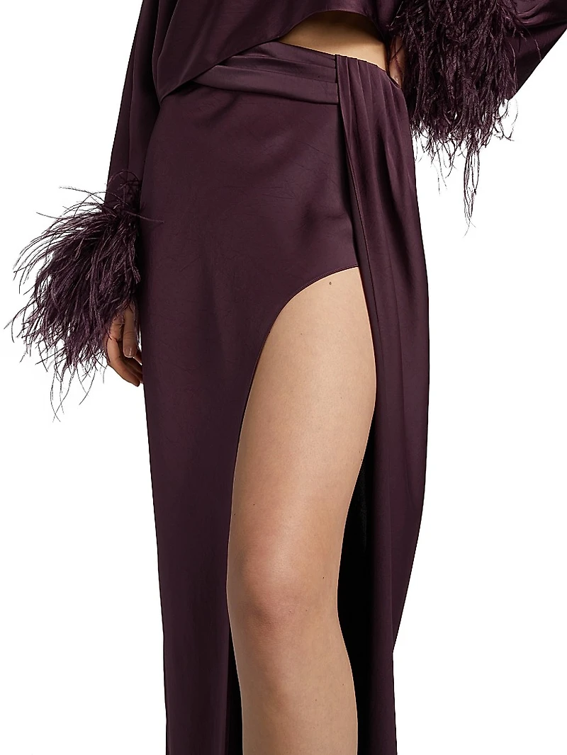 Satin Slit Maxi Skirt