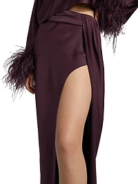 Satin Slit Maxi Skirt