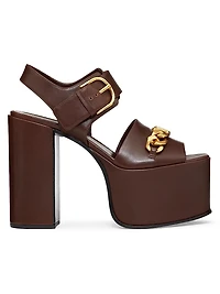 VLogo Chain Calfskin 130MM Platform Sandals