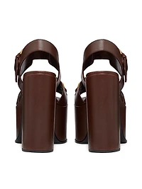 VLogo Chain Calfskin 130MM Platform Sandals