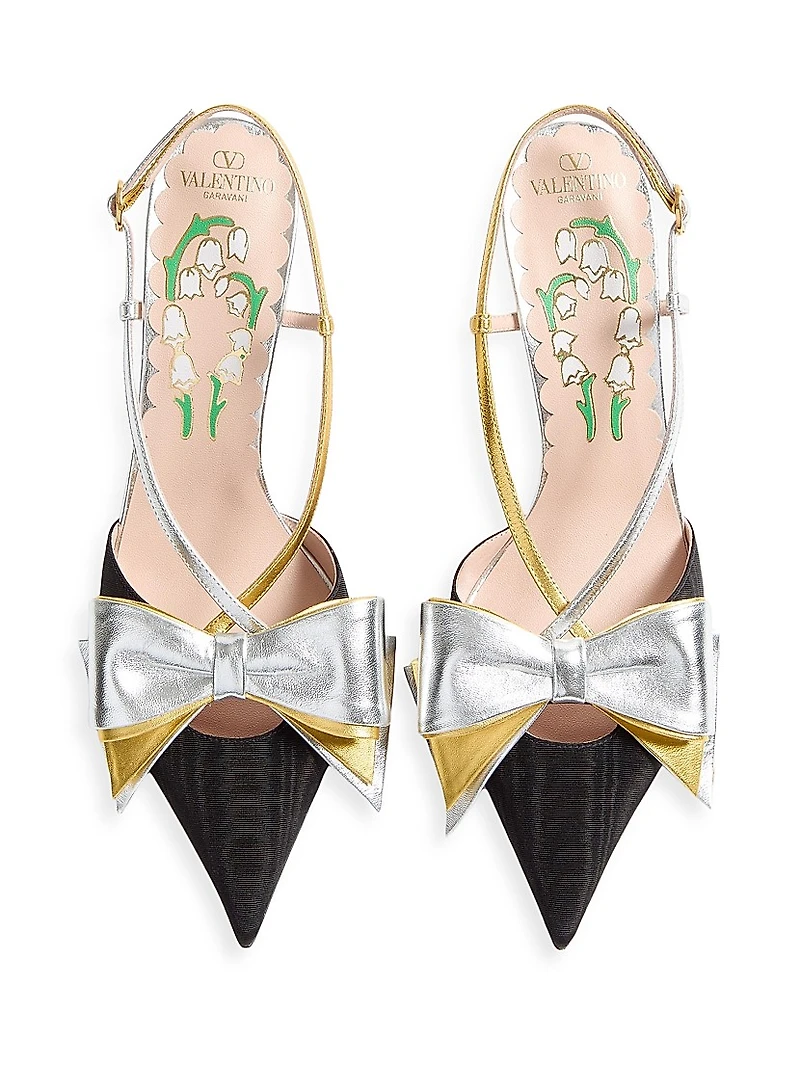 Bowow Slingback 85MM Pumps Moirè Fabric