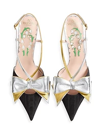 Bowow Slingback 85MM Pumps Moirè Fabric