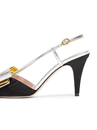 Bowow Slingback 85MM Pumps Moirè Fabric